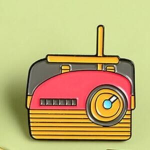 AM FM Radio Pin Brooch
